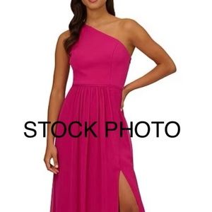 Adrianna Papell One Shoulder Chiffon Dress